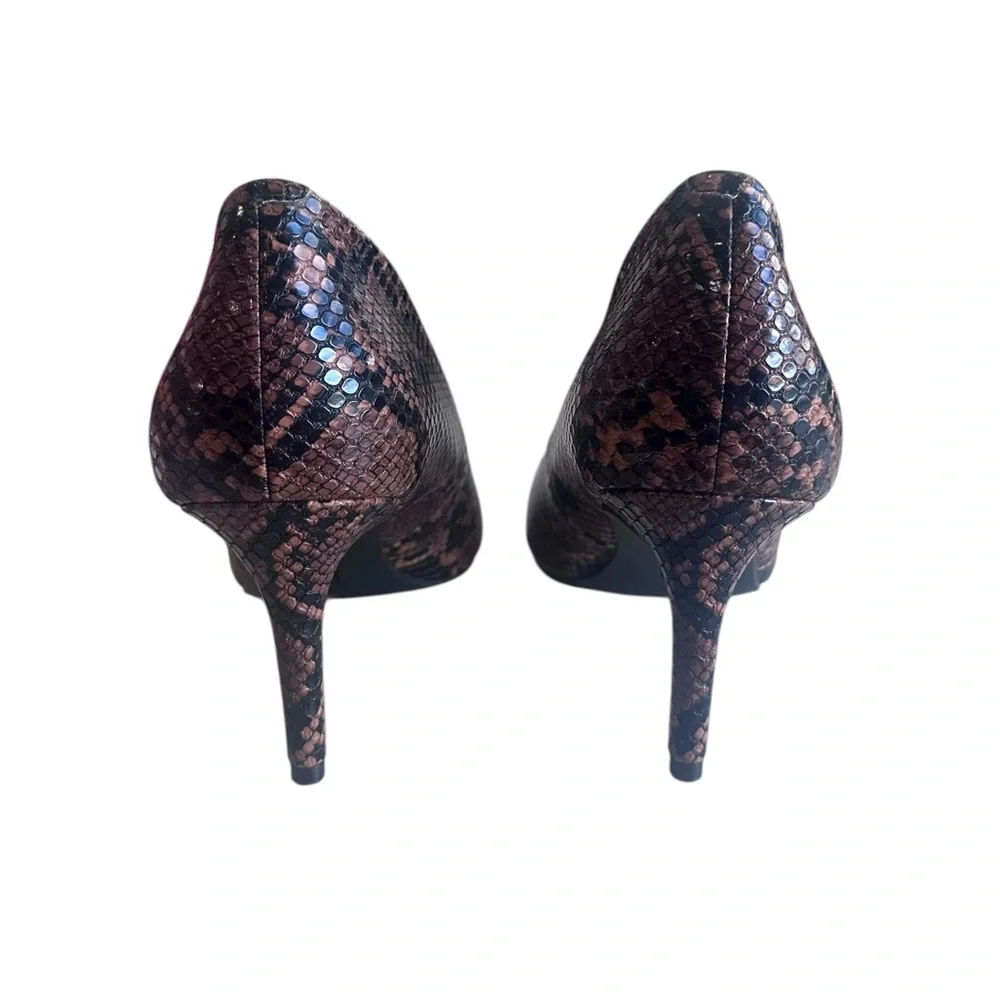 Alfani Jeules Step N Flex Brown snakeskin heels size 8‎ 1/2
